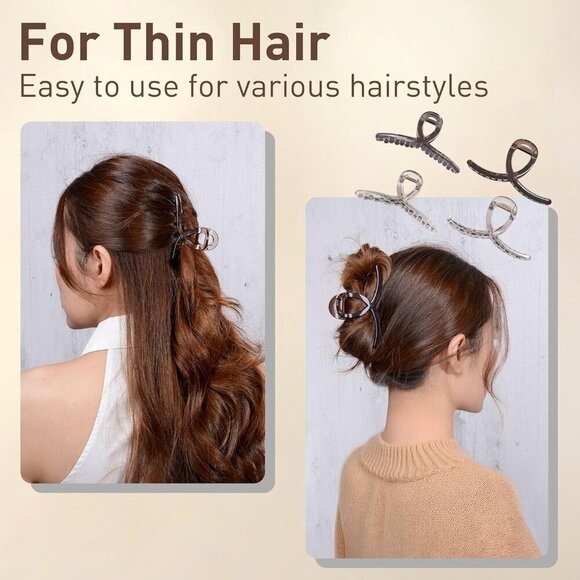 Hair Clips Set Women Medium Claw Hair Clips Non-Slip Strong Hold Casual main image 5